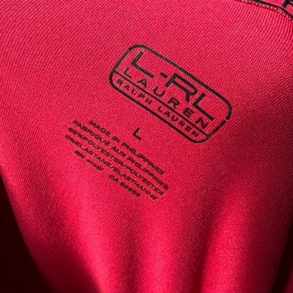 RLX Ralph Lauren Performance Half-Zip Pullover Red Black Athletic Top Size L - Picture 8 of 8